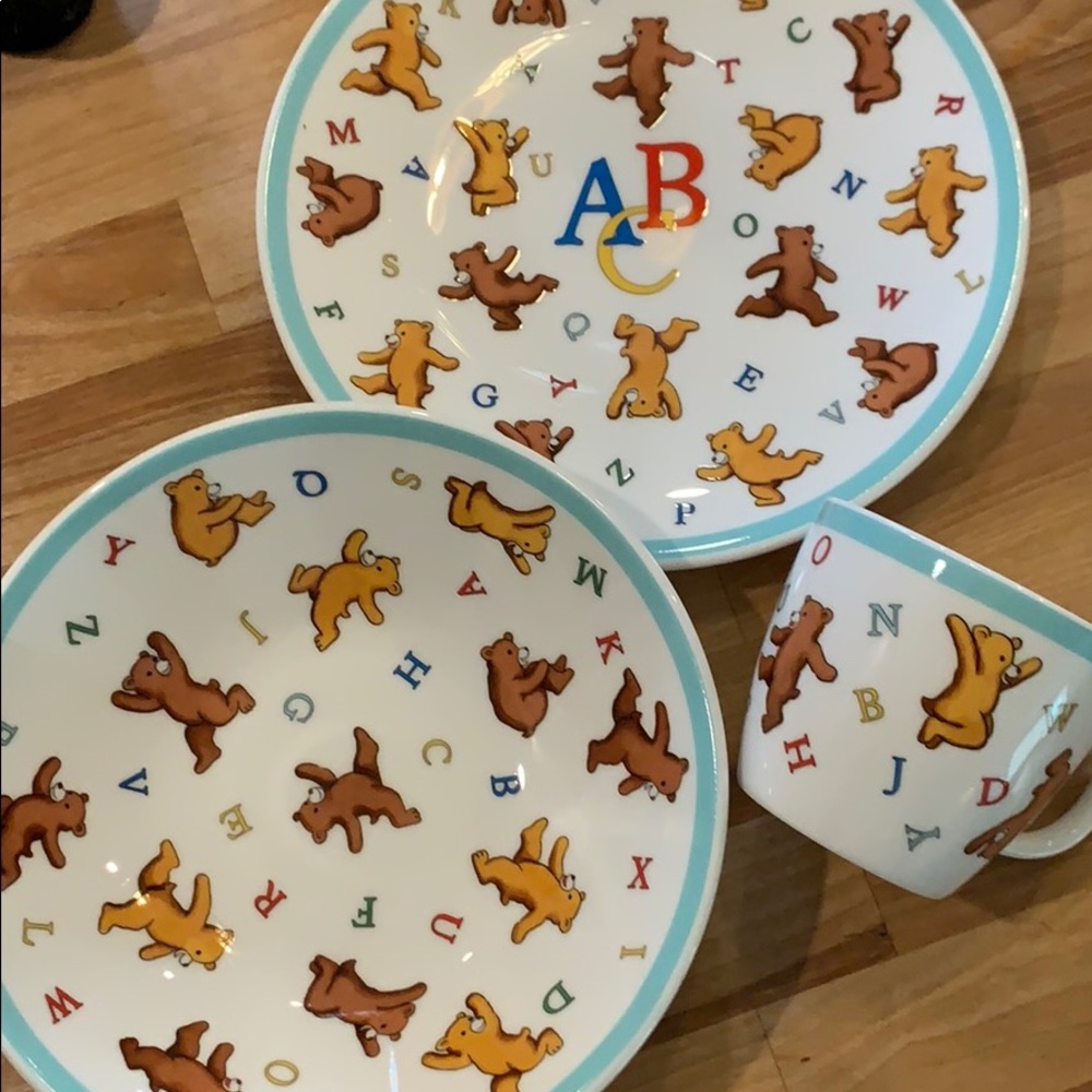 Tiffany Alphabet Bears Baby Plate Set